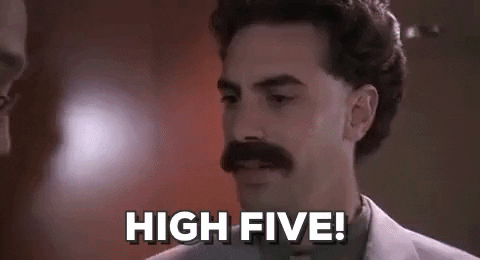 Borat high five gif