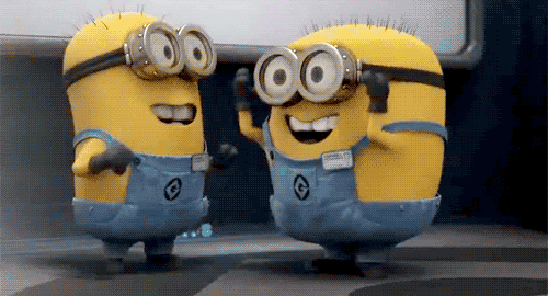 The minions from Despicable Me GIF